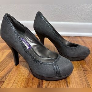 Feraglicious by Fergue heels.  Gray. 7.5 size. Women’s. Worn once! Nola.